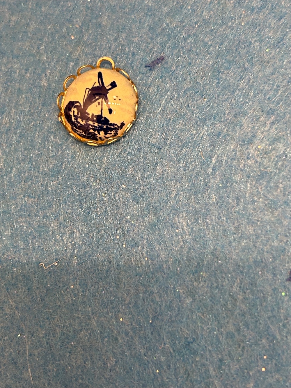 Gold-Tone Scenic Jewelry Piece